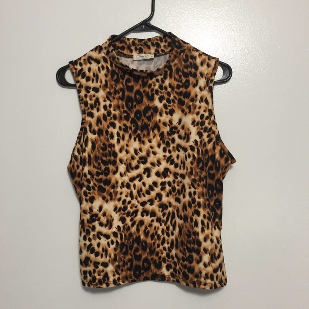 Olivia Rae Animal Print Sleeveless Top NWT XL